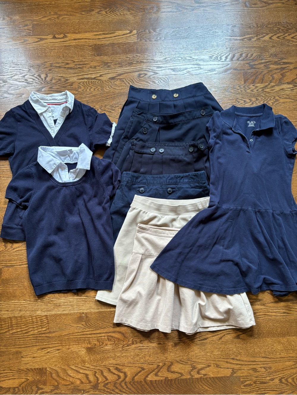 Girl uniform bundle, sweaters, skorts, dress